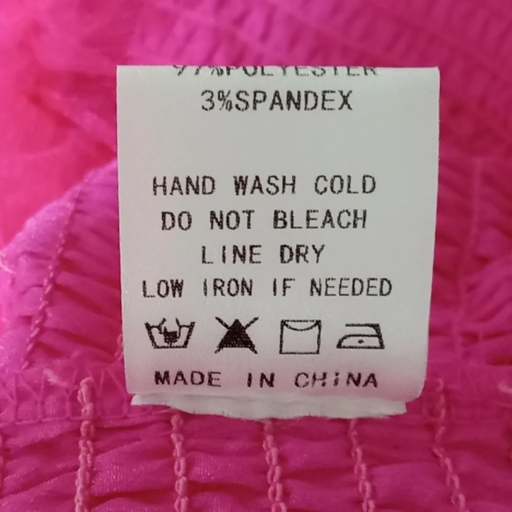 Tea & Cup Hot Pink Tulle Smocked Off Shoulder Top Size Small